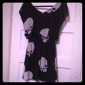 Speechless skull sheer flowy pinup dress S tunic